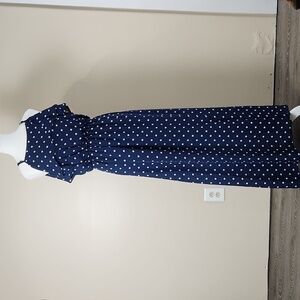 Z Avenue usa navy blue polka-dot maxi women dress size Medium